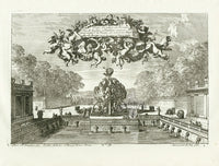 Le Pautre Architecture, Statues, Fountains, Cherubs over Fountain - Panteek Antique Prints