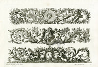 Le Pautre Architecture, Statues, Fountains, Crowning Friezes - Panteek Antique Prints