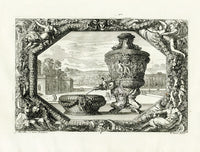 Le Pautre Architecture, Statues, Fountains, Dolphin Fountain - Panteek Antique Prints