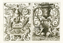 Le Pautre Architecture, Statues, Fountains, Dolphin Panel - Panteek Antique Prints