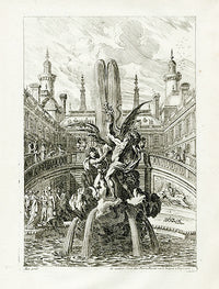 Le Pautre Architecture, Statues, Fountains, Dragon & Men - Panteek Antique Prints