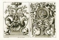 Le Pautre Architecture, Statues, Fountains, Griffins Panel - Panteek Antique Prints