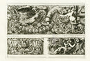 Le Pautre Architecture, Statues, Fountains, Griffon Friezes - Panteek Antique Prints