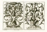 Le Pautre Architecture, Statues, Fountains, Hippocampi Panel - Panteek Antique Prints