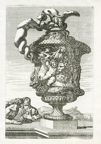 Le Pautre Architecture, Statues, Fountains, Lion Vase - Panteek Antique Prints