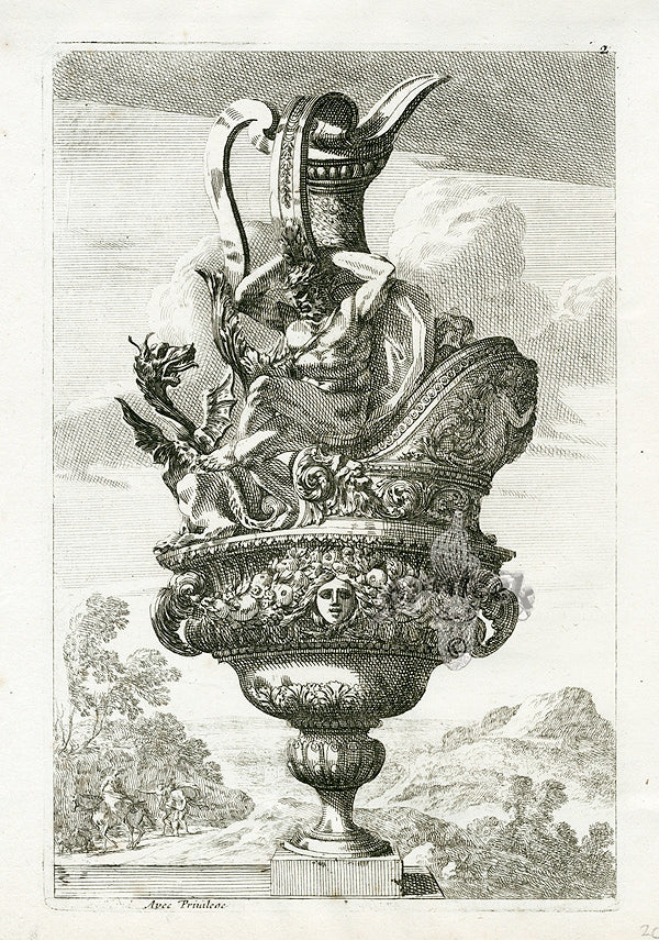 Le Pautre Architecture, Statues, Fountains, Man & Dragon