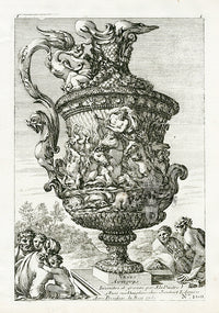 Le Pautre Architecture, Statues, Fountains, Neptune & Chariot - Panteek Antique Prints