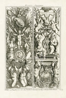 Le Pautre Architecture, Statues, Fountains, Ornate Panels - Panteek Antique Prints