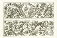 Le Pautre Architecture, Statues, Fountains, Satyrs Frieze - Panteek Antique Prints