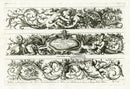 Le Pautre Architecture, Statues, Fountains, Sea Monster Friezes - Panteek Antique Prints