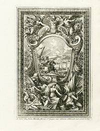 Le Pautre Architecture, Statues, Fountains, Siege Cartouche - Panteek Antique Prints