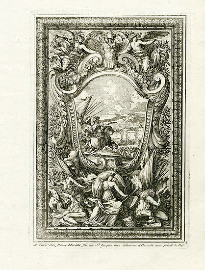 Le Pautre Architecture, Statues, Fountains, Siege Cartouche