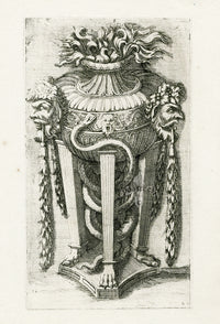 Le Pautre Architecture, Statues, Fountains, Snake & Faces - Panteek Antique Prints