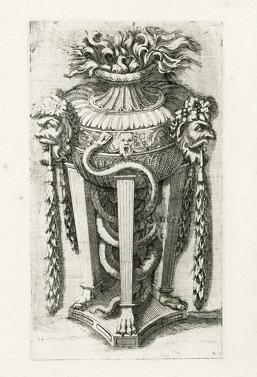 Le Pautre Architecture, Statues, Fountains, Snake & Faces