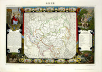 Levasseur Original Antique Map 1856 Asia - Panteek Antique Prints