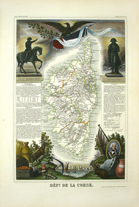 Levasseur Original Antique Map 1856 Corsica - Panteek Antique Prints