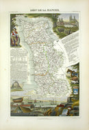 Levasseur Original Antique Map 1856 English Chanel - Panteek Antique Prints