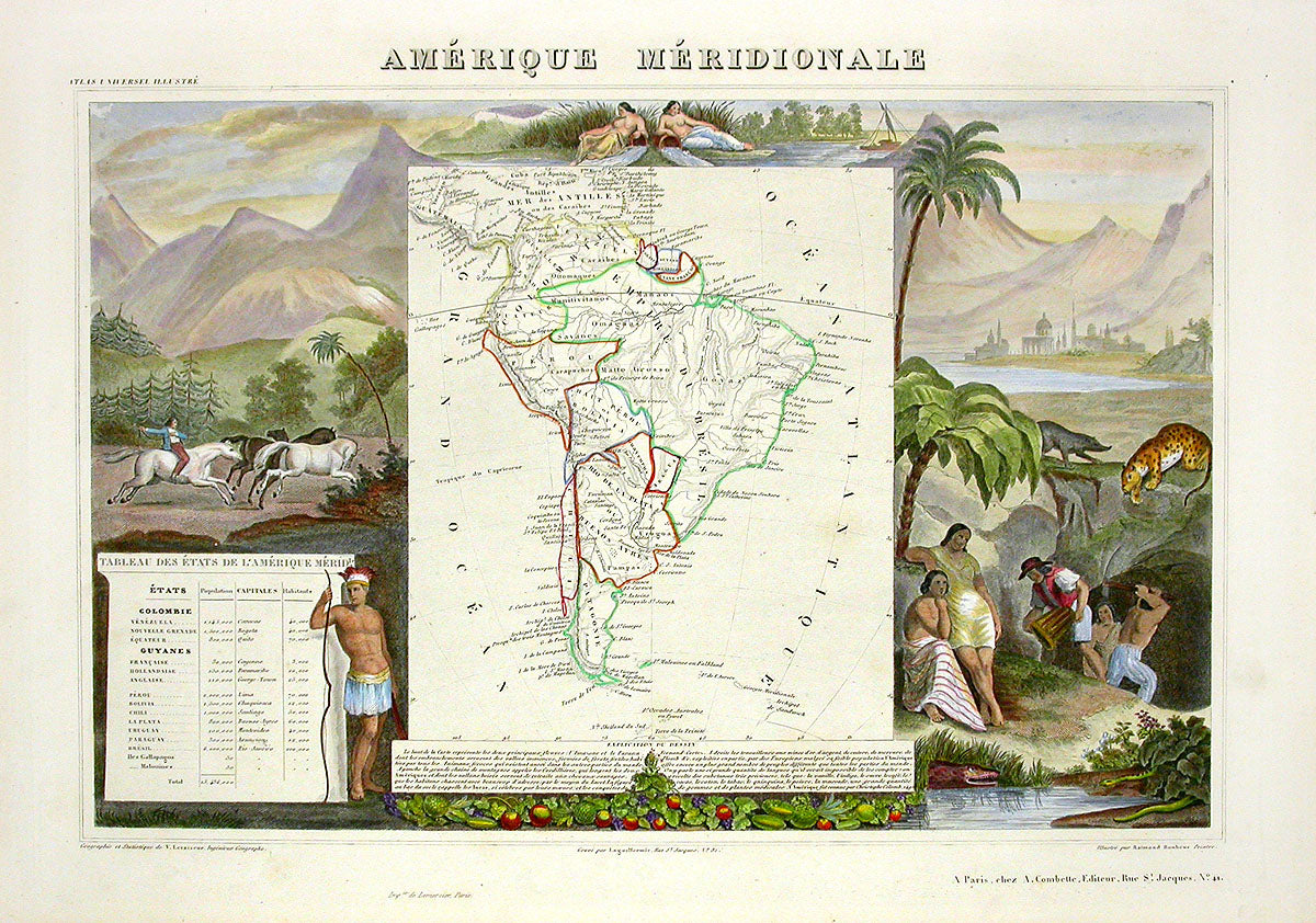 Levasseur Atlas Prints France 1856 | Panteek Antique Prints