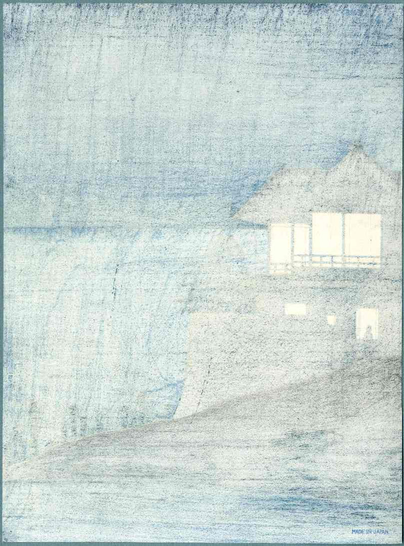 Lighted House by Kiyochika Kobayashi 1930 Woodblock