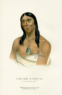 McKenney Hall North American Indian Antique Print A-Na-Cam-E-Gish-Ca - Panteek Antique Prints
