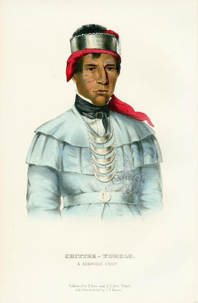 McKenney Hall North American Indian Antique Print Chittee-Yoholo