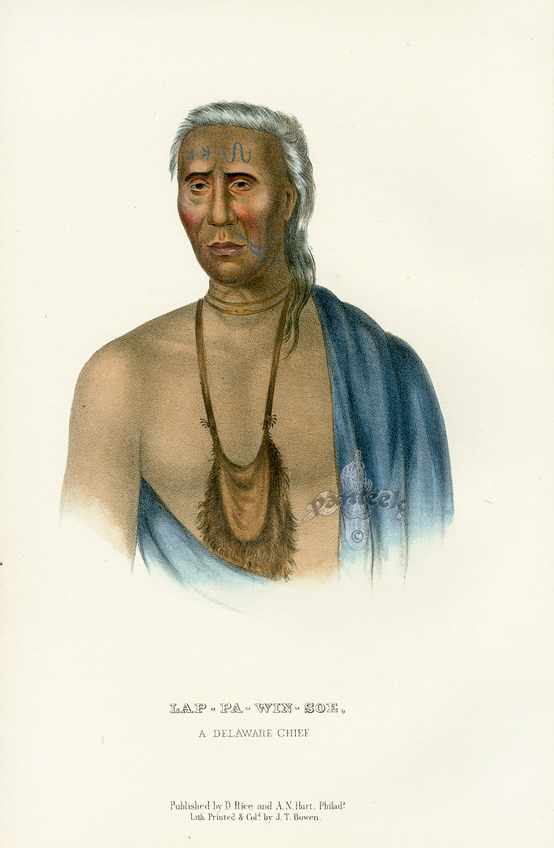 McKenney Hall North American Indian Antique Print Lap-Pa-Win-Soe