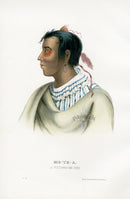 McKenney Hall North American Indian Antique Print Me-Te-A - Panteek Antique Prints