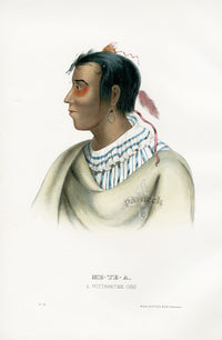 McKenney Hall North American Indian Antique Print Me-Te-A - Panteek Antique Prints