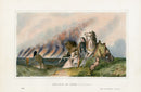 McKenney Hall North American Indian Antique Print Prairie on Fire - Panteek Antique Prints