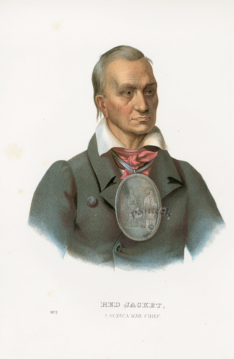 McKenney Hall North American Indian Antique Print Red Jacket