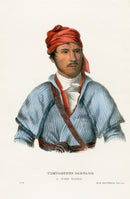 McKenney Hall North American Indian Antique Print Timpoochee - Panteek Antique Prints