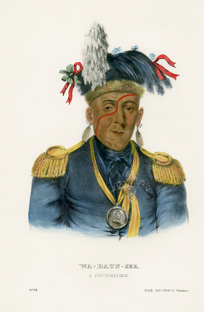 McKenney Hall North American Indian Antique Print Wa-Baun-See