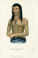 McKenney Hall North American Indian Antique Print Wa-Bish-Kee-Pe-Nas - Panteek Antique Prints