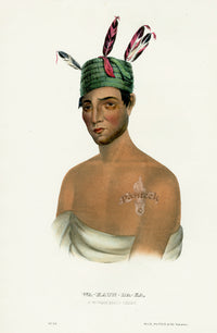 McKenney Hall North American Indian Antique Print Wa-Kaun-Ha-Ka 59B - Panteek Antique Prints