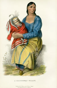 McKenney Hall North American Indian Antique Print Widow 1855 - Panteek Antique Prints