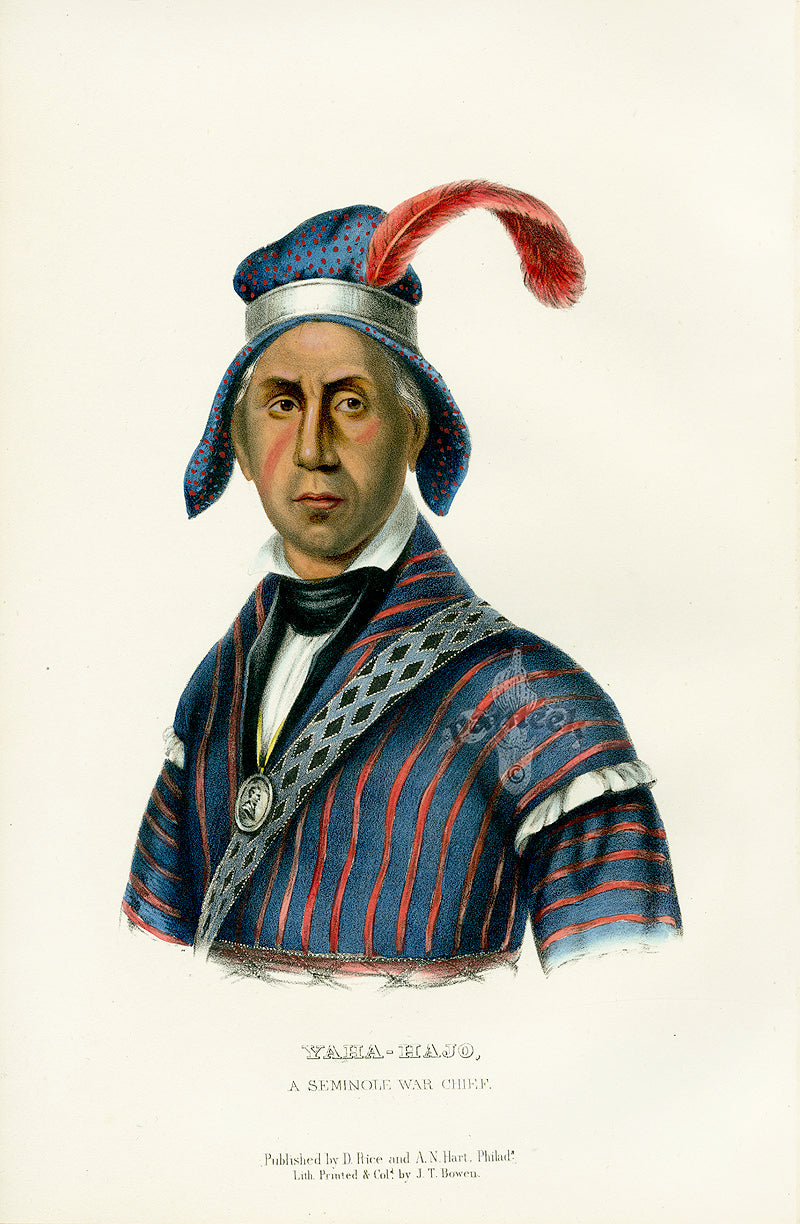 McKenney Hall North American Indian Antique Print Yaho-Hajo