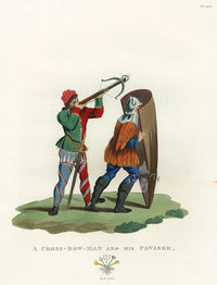 Meyrick Critical Inquiry into Antient Armour Crossbow-man, 1435 - Panteek Antique Prints