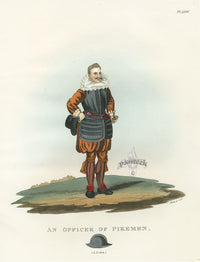 Meyrick Critical Inquiry into Antient Armour Officer of Pikemen, 1616 - Panteek Antique Prints