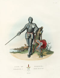 Meyrick Critical Inquiry into Antient Armour Suit of Armour, 1555 - Panteek Antique Prints