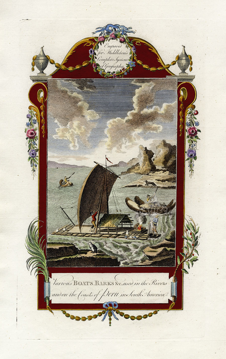 Middleton Architecture, History Topographical World Prints Boats, Peru