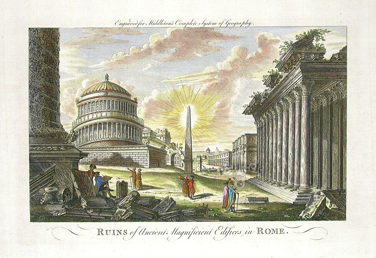 Middleton Architecture, History Topographical World Prints Rome, Ruins