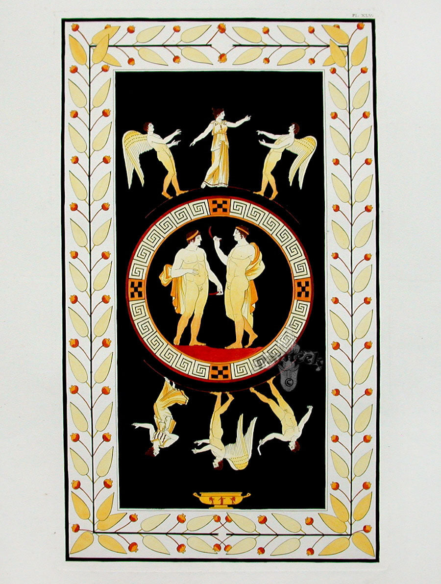 Millin Antique Folio Print 1808 Etruscan Vase Design Bordered