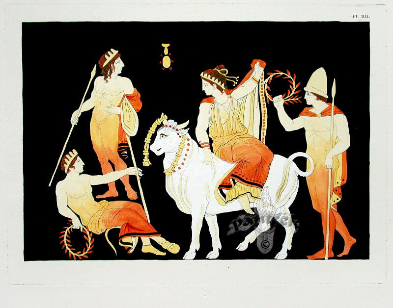 Millin Antique Folio Print 1808 Etruscan Vase Design Bull