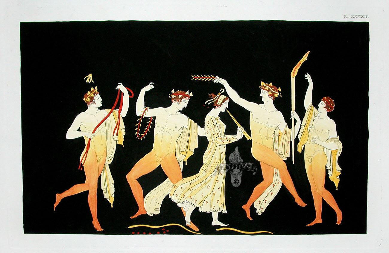 Millin Antique Folio Print 1808 Etruscan Vase Design Festival