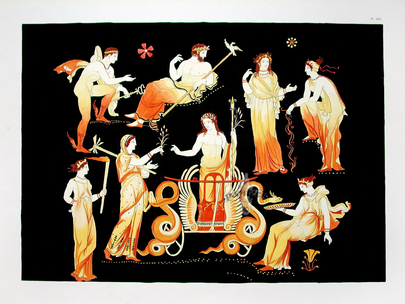 Millin Antique Folio Print 1808 Etruscan Vase Design Persephone