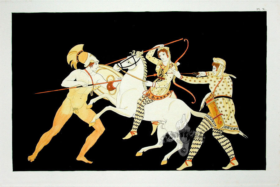 Millin Antique Folio Print 1808 Etruscan Vase Design Theseus, Hippolyta