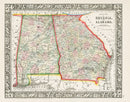Mitchell Original Maps World Alabama, Georgia - Panteek Antique Prints