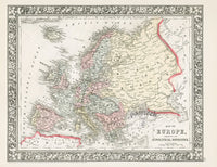 Mitchell Original Maps World Europe - Panteek Antique Prints