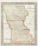 Mitchell Original Maps World Iowa & Missouri - Panteek Antique Prints