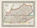Mitchell Original Maps World Kentucky, Tennessee - Panteek Antique Prints